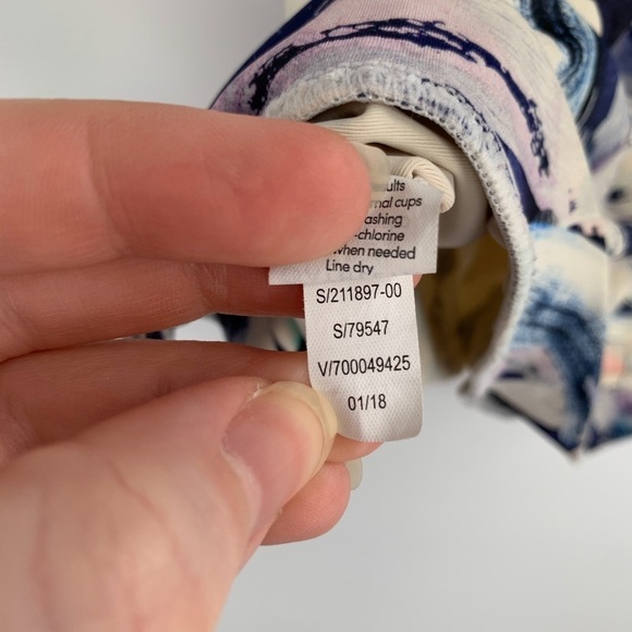 ATHLETA Vivid Side Tie Tankini Swim Top Strappy XS Shirred 211897 UPF 50+ Women - Picture 9 of 10